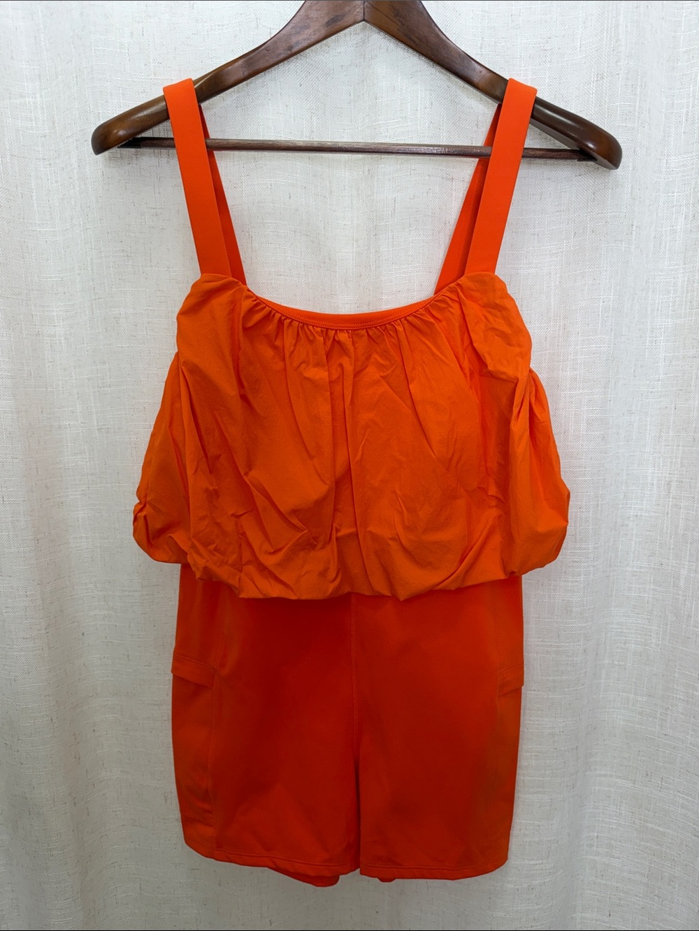 Free People Movement Orange Sleeveless Romper Size Large Brand New W/Tags